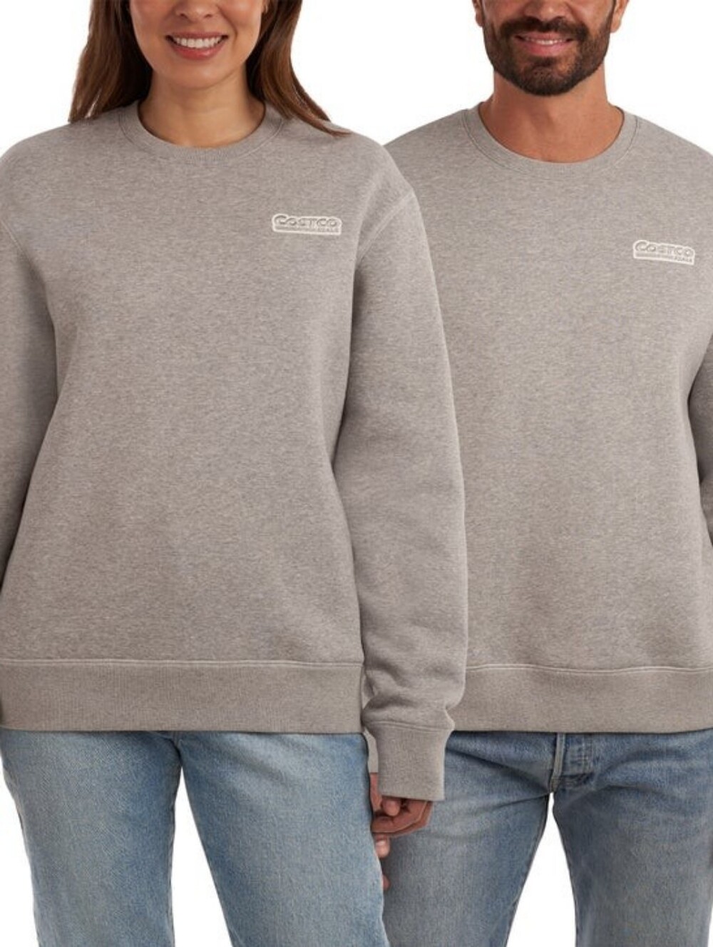 New! COSTCO WHOLESALE Unisex Logo Crewneck Men women boys girls Gray Size Medium